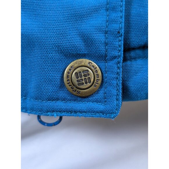 Columbia Womens Medium Blue Black Heavyweight Winter Jacket Lined Full Zip Coat - Picture 8 of 15